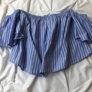 Striped shoulderless top